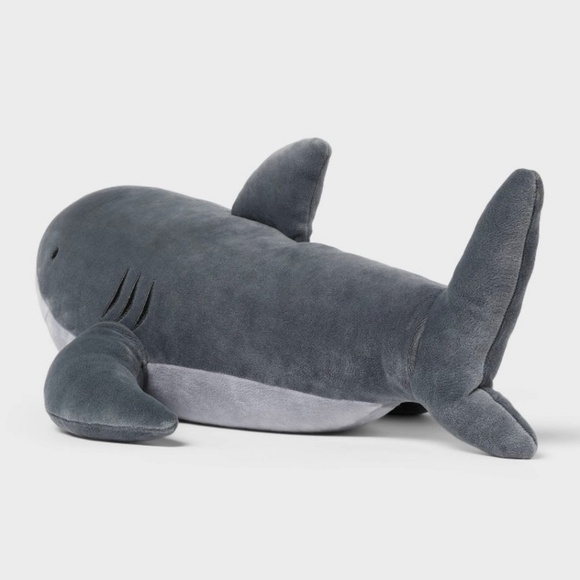 Shark Soothing Weighted Plush Kids Shark Weighted Plush Throw Pillow Gray - Pillowfort